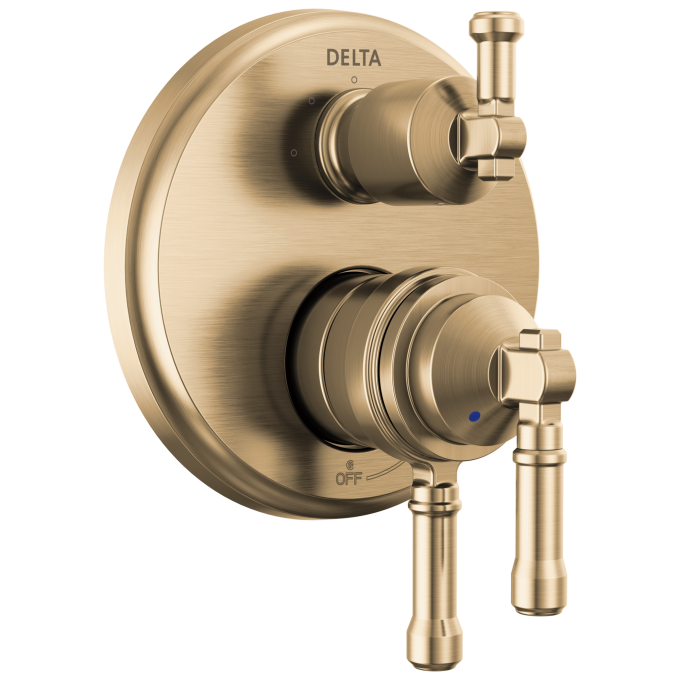 DELTA Broderick 17 Series Integrated Diverter Trim 3-Setting — Lumicoat® Champagne Bronze