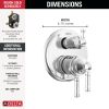 DELTA Broderick 17 Series Integrated Diverter Trim 3-Setting — Lumicoat® Chrome