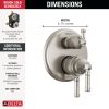 DELTA Broderick 17 Series Integrated Diverter Trim 3-Setting — Lumicoat® Stainless