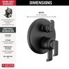 DELTA Tetra 17 Series Integrated Diverter Trim with 3-Setting — Matte Black