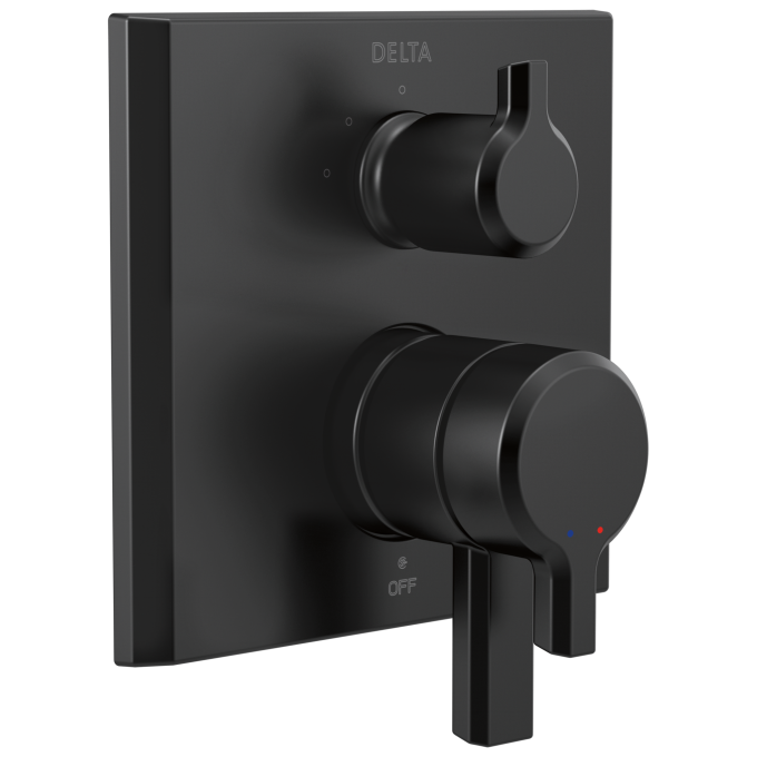 DELTA Pivotal Monitor 17 Series Valve Trim with 3-Setting Integrated Diverter — Matte Black