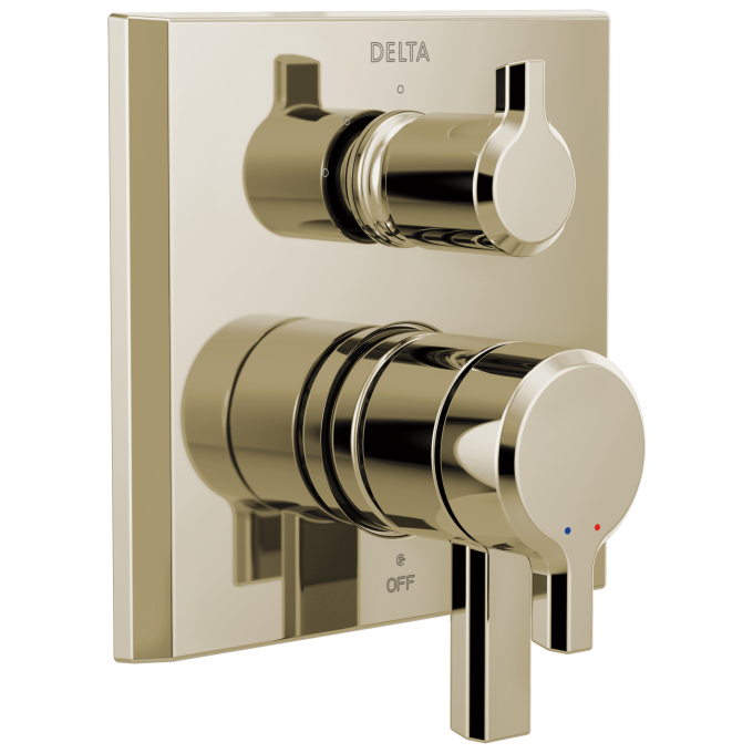 DELTA Pivotal 17 Series Integrated Diverter Trim - 3 Function Diverter — Lumicoat® Polished Nickel