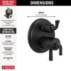 DELTA Kayra 2-Handle Monitor 17 Series Valve Trim with 3- or 6- Setting Diverter — Matte Black