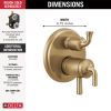 DELTA Kayra Two-Handle Monitor 17 Series Valve Trim with 3 Or 6-Setting Diverter — Champagne Bronze