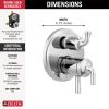 DELTA Kayra 2-Handle Monitor 17 Series Valve Trim with 3- or 6- Setting Diverter — Chrome