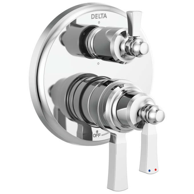 DELTA Dorval Traditional 2-Handle Monitor 17 Series Valve Trim with 6 Setting Diverter — Chrome