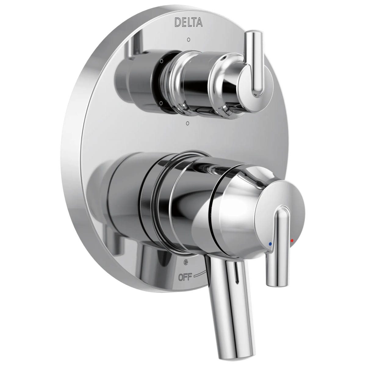 DELTA Trinsic Contemporary Two Handle Monitor 17 Series Valve Trim with 6-Setting Integrated Diverter — Chrome