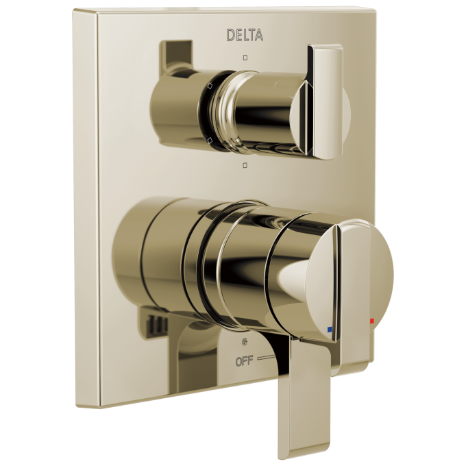 DELTA Ara Angular Modern Monitor 17 Series Valve Trim with 6-Setting Integrated Diverter — Polished Nickel