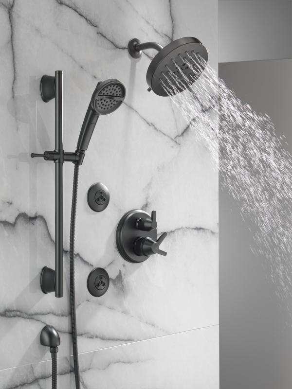 DELTA Universal Showering Components 3-Setting Slide Bar Handshower — Matte Black