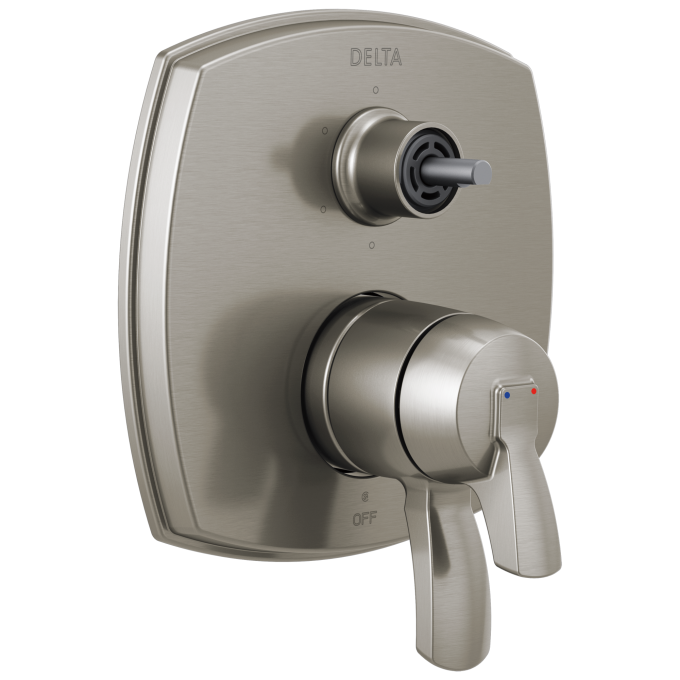 DELTA Stryke 17 Series Integrated Diverter Trim with Six Function Diverter Less Diverter Handle — Lumicoat® Stainless