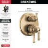 DELTA Broderick 17 Series Integrated Diverter Trim 6-Setting — Lumicoat® Champagne Bronze