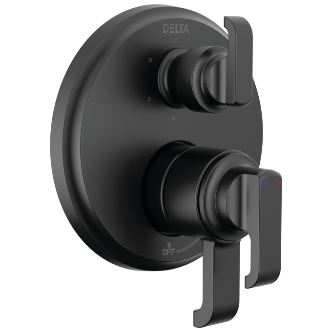 DELTA Tetra 17 Series Integrated Diverter Trim with 6-Setting — Matte Black
