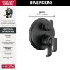 DELTA Tetra 17 Series Integrated Diverter Trim with 6-Setting — Matte Black