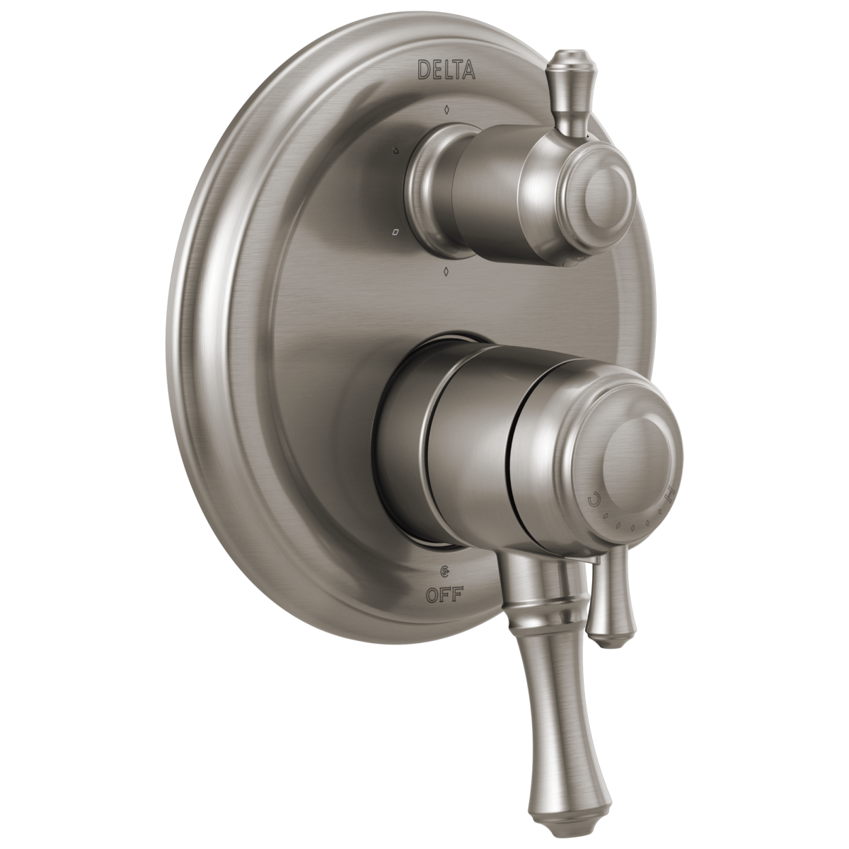 DELTA Cassidy Traditional 2-Handle Monitor 17 Series Valve Trim with 6-Setting Integrated Diverter — Stainless