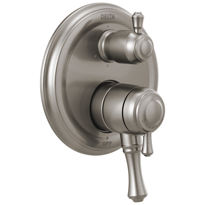 DELTA Cassidy Traditional 2-Handle Monitor 17 Series Valve Trim with 6-Setting Integrated Diverter — Stainless