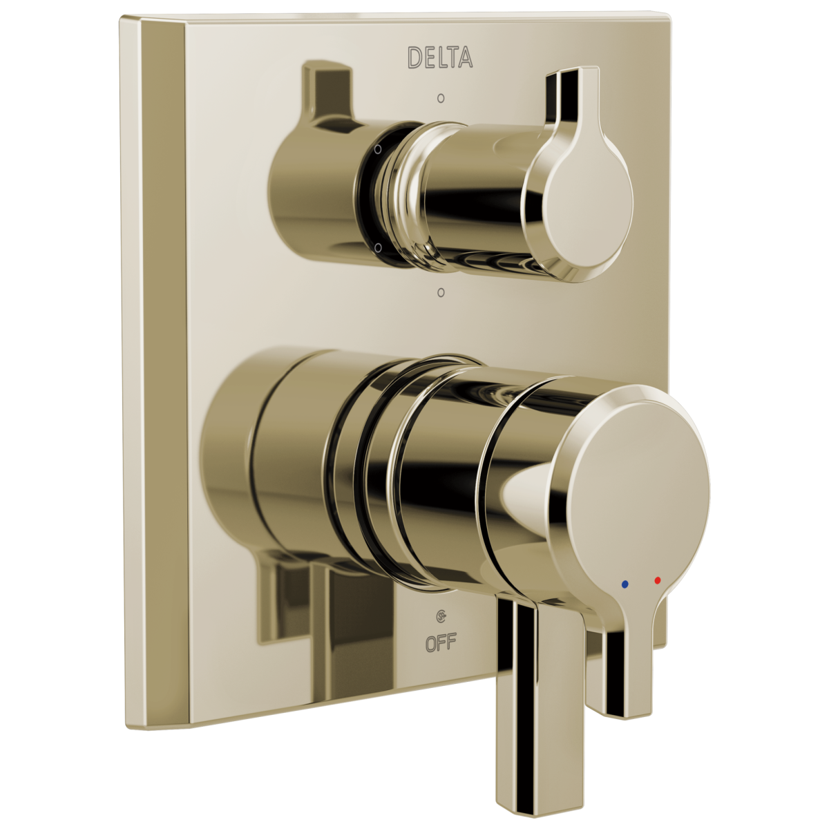DELTA Pivotal 2-Handle Monitor 17 Series Valve Trim with 6-Setting Diverter — Lumicoat® Polished Nickel