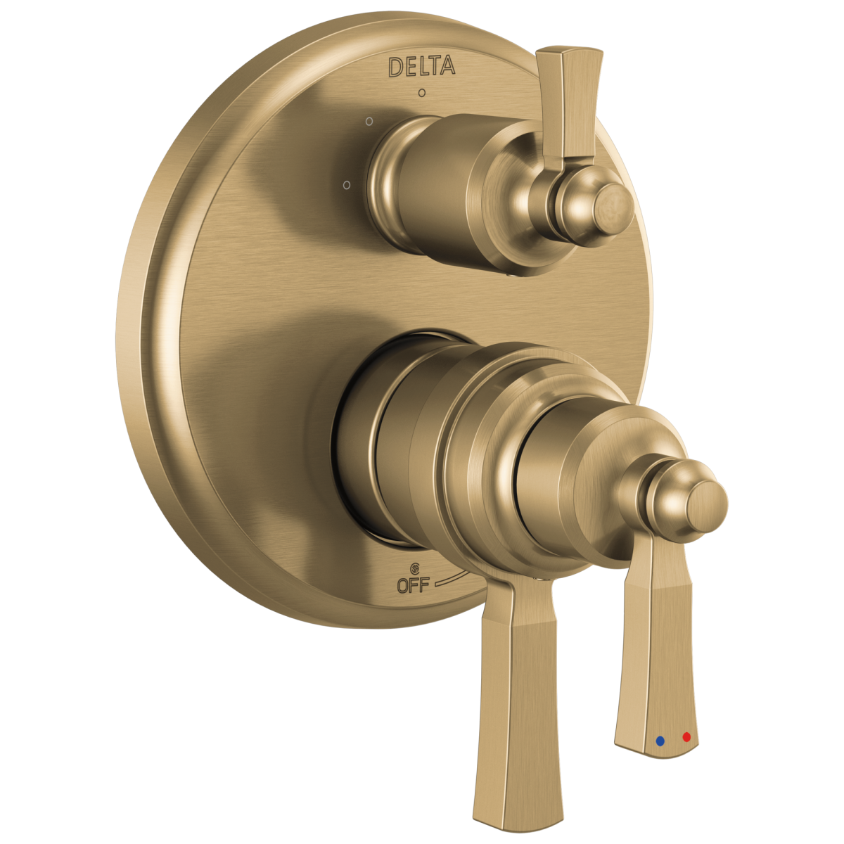 DELTA Dorval Traditional 2-Handle Monitor 17T Series Valve Trim with 3 Setting Diverter — Champagne Bronze