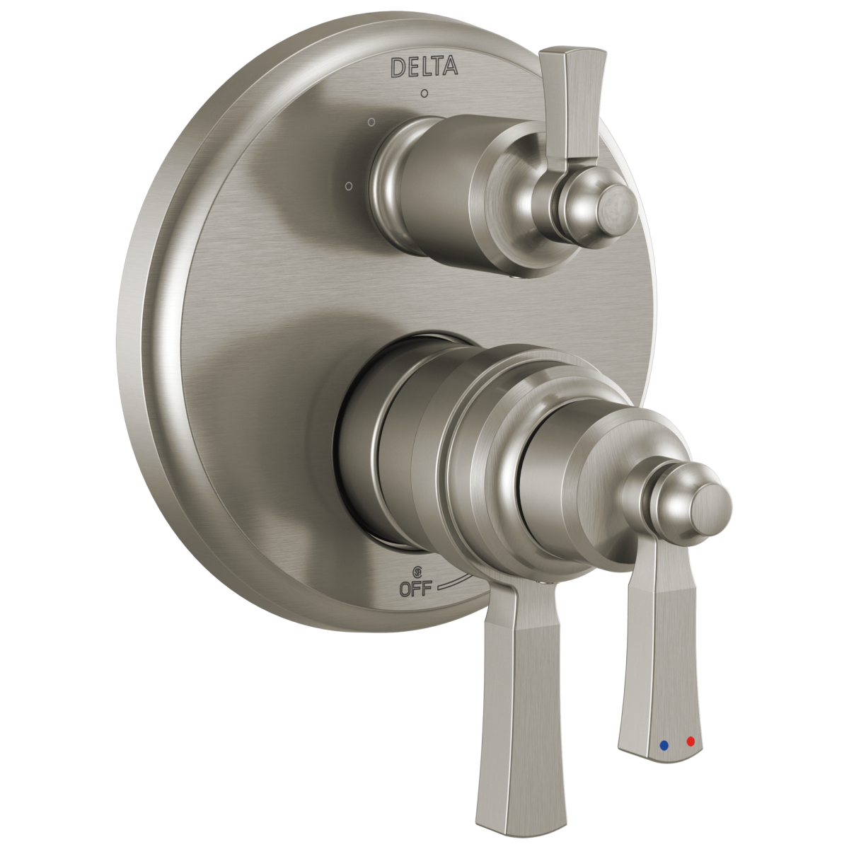 DELTA Dorval Traditional 2-Handle Monitor 17T Series Valve Trim with 3 Setting Diverter — Stainless