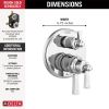 DELTA Dorval Traditional 2-Handle Monitor 17T Series Valve Trim with 3 Setting Diverter — Chrome