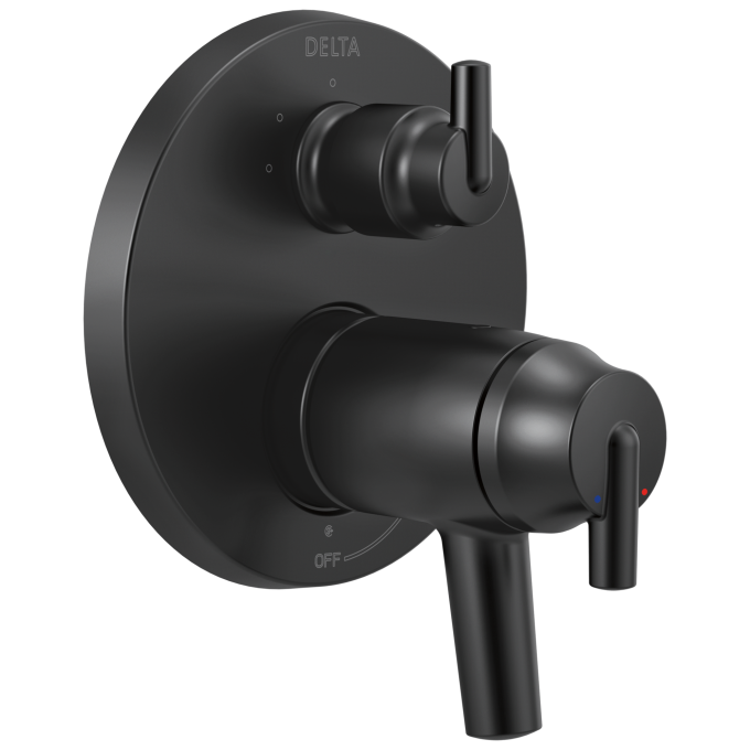 DELTA Trinsic Contemporary TempAssure 17T Series Valve Trim with 3-Setting Integrated Diverter — Matte Black