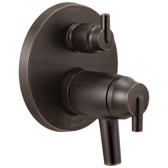 DELTA Trinsic Contemporary Two Handle TempAssure 17T Series Valve Trim with 3-Setting Integrated Diverter — Venetian Bronze
