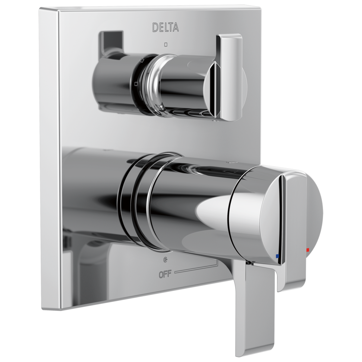 DELTA Ara Angular Modern TempAssure 17T Series Valve Trim with 3-Setting Integrated Diverter — Chrome
