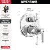 DELTA Broderick 17T Series Integrated Diverter Trim 3-Setting — Lumicoat® Chrome