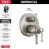 DELTA Broderick 17T Series Integrated Diverter Trim 3-Setting — Lumicoat® Stainless