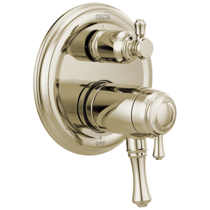DELTA Cassidy Traditional TempAssure 17T Series Valve Trim with 3-Setting Integrated Diverter — Polished Nickel