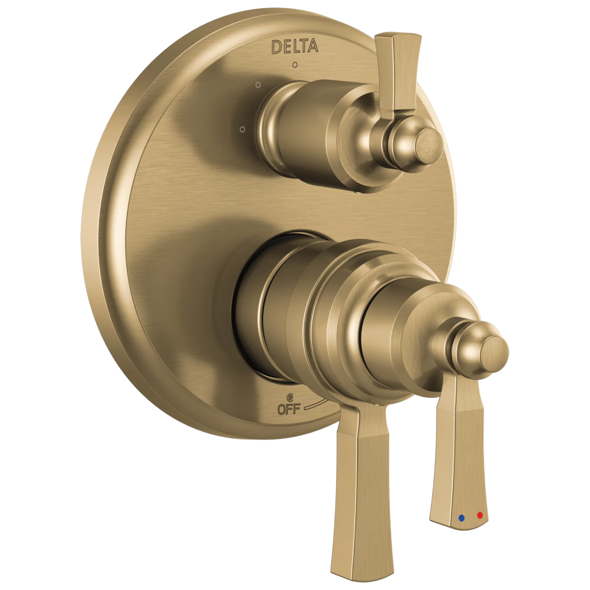 DELTA Dorval Traditional 2-Handle Monitor 17T Series Valve Trim with 6 Setting Diverter — Champagne Bronze