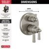 DELTA Dorval Traditional 2-Handle Monitor 17T Series Valve Trim with 6 Setting Diverter — Stainless