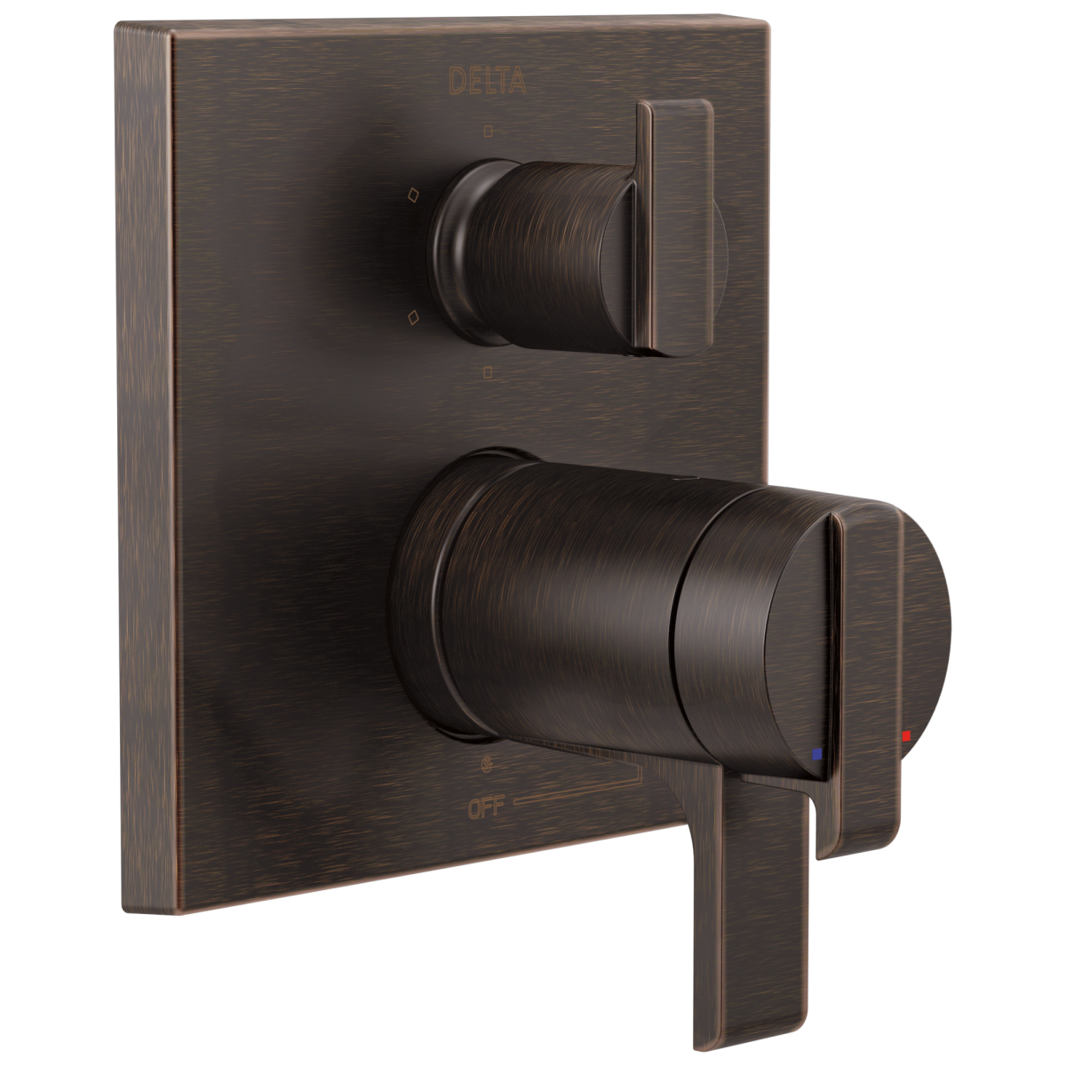 DELTA Ara Angular Modern TempAssure 17T Series Valve Trim with 6-Setting Integrated Diverter — Venetian Bronze