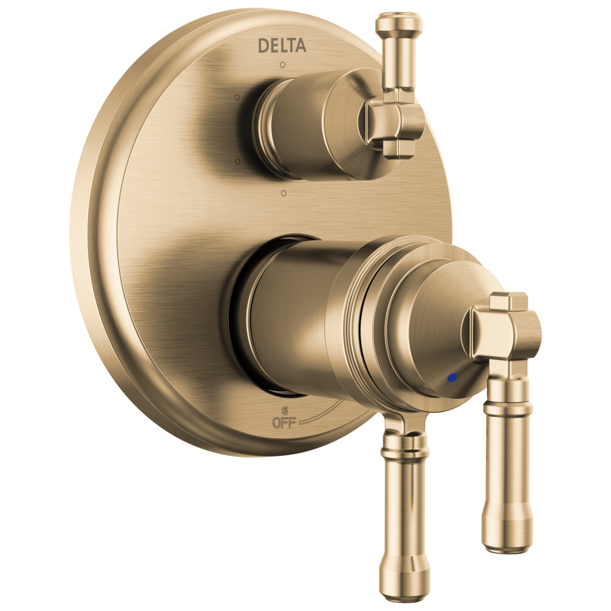 DELTA Broderick 17T Series Integrated Diverter Trim 6-Setting — Lumicoat® Champagne Bronze