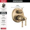 DELTA Broderick 17T Series Integrated Diverter Trim 6-Setting — Lumicoat® Champagne Bronze