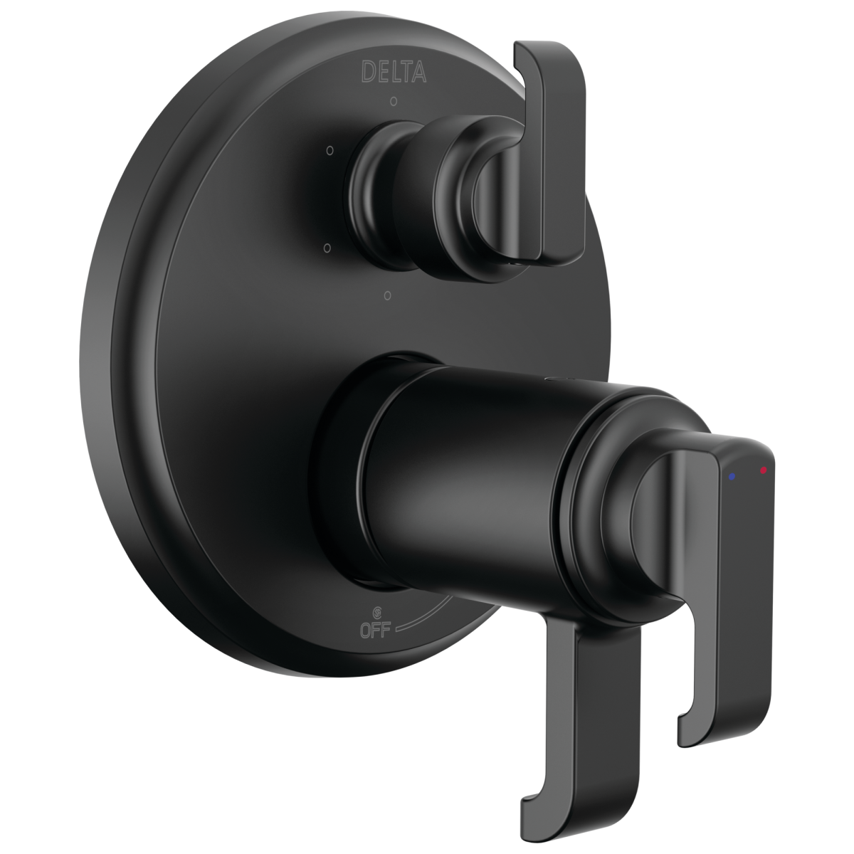 DELTA Tetra TempAssure 17T Series Integrated Diverter Trim with 6-Setting — Matte Black