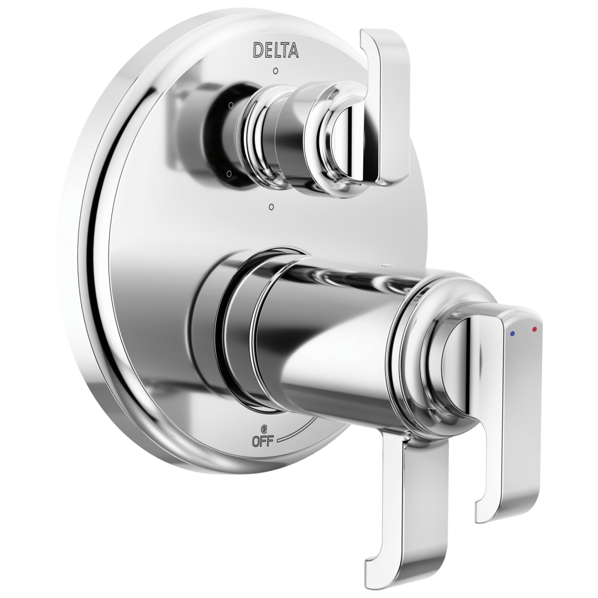 DELTA Tetra TempAssure 17T Series Integrated Diverter Trim with 6-Setting — Lumicoat® Chrome