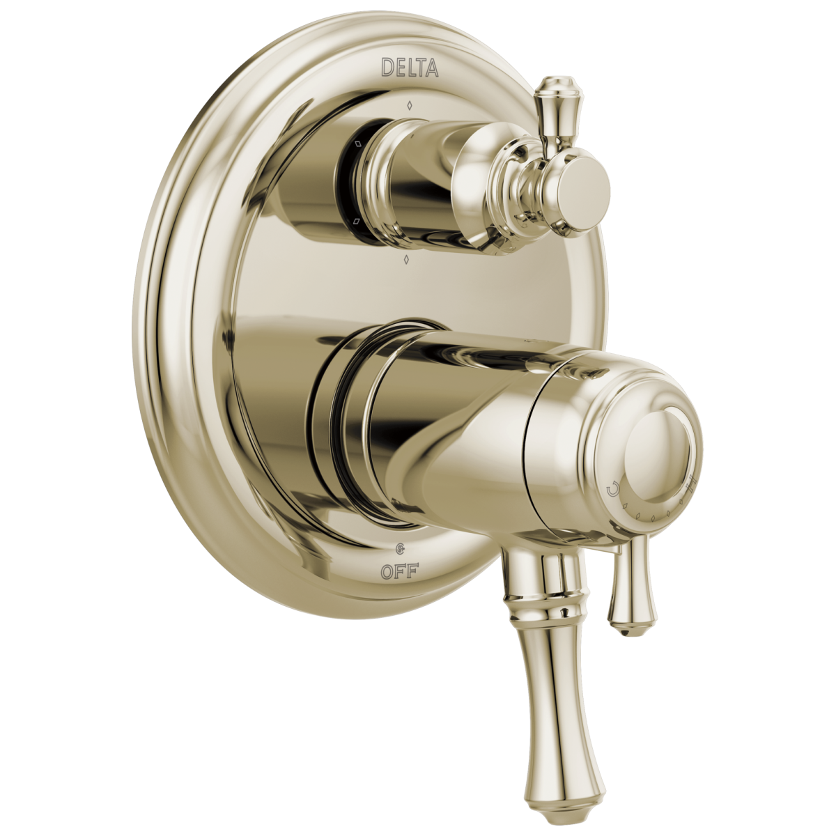 DELTA Cassidy Traditional TempAssure 17T Series Valve Trim with 6-Setting Integrated Diverter — Polished Nickel