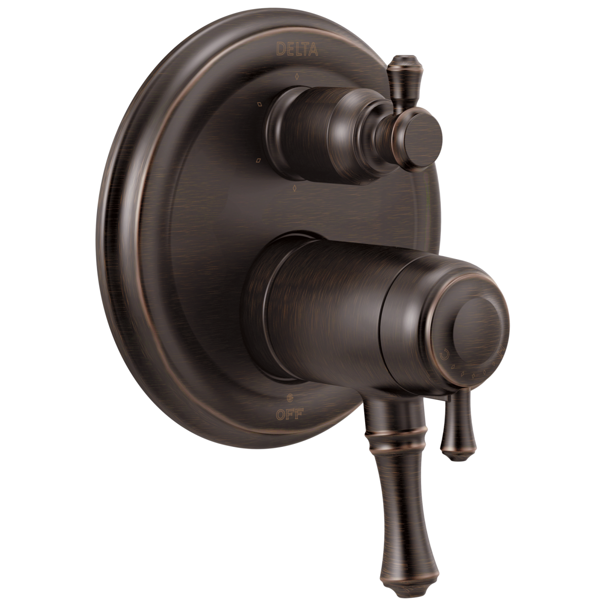 DELTA Cassidy Traditional 2-Handle TempAssure 17T Series Valve Trim with 6-Setting Integrated Diverter — Venetian Bronze