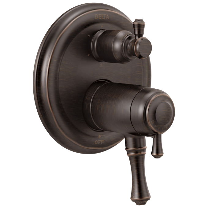 DELTA Cassidy Traditional 2-Handle TempAssure 17T Series Valve Trim with 6-Setting Integrated Diverter — Venetian Bronze