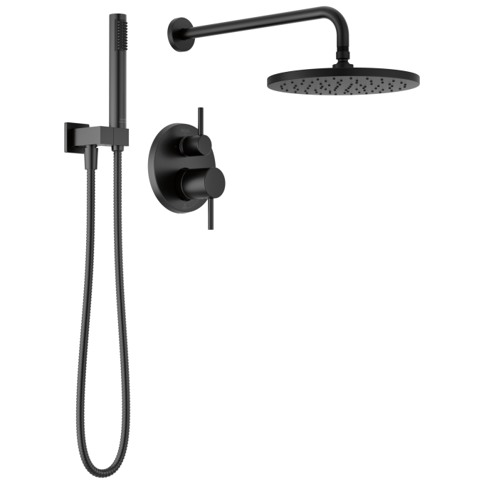 DELTA Modern Monitor 14 Series Shower with Raincan & Hand Shower — Matte Black