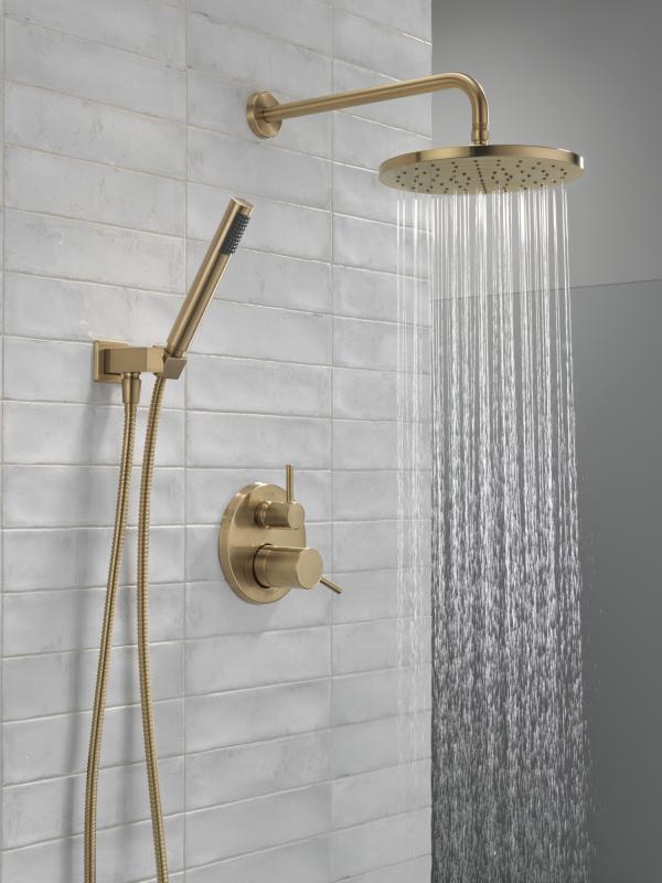 DELTA Modern Monitor 14 Series Shower with Raincan & Hand Shower — Champagne Bronze