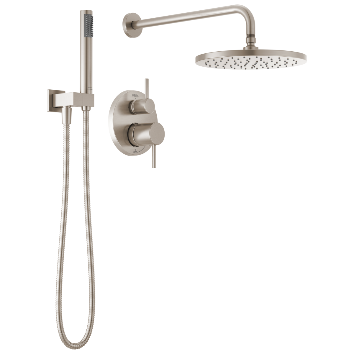 DELTA Modern Monitor 14 Series Shower with Raincan & Hand Shower — Spotshield Brushed Nickel