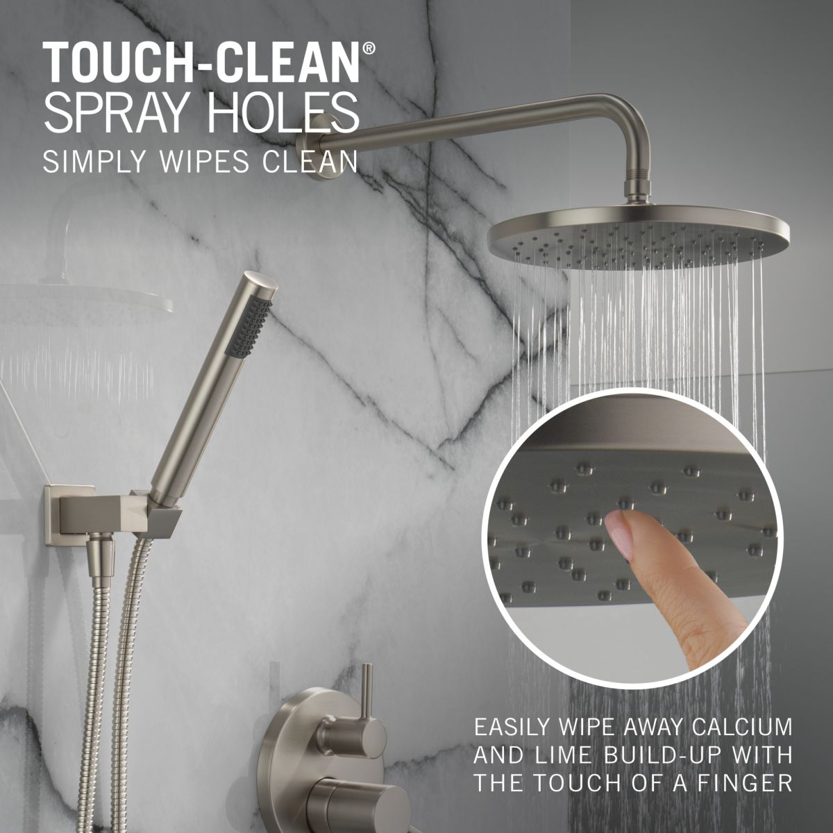 DELTA Modern Monitor 14 Series Shower with Raincan & Hand Shower — Spotshield Brushed Nickel