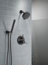 DELTA Modern 14S Shower Trim w Fixed Head & Hand Shower — Matte Black