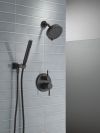 DELTA Modern 14S Shower Trim w Fixed Head & Hand Shower — Matte Black