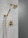 DELTA Modern 14S Shower Trim w Fixed Head & Hand Shower — Champagne Bronze