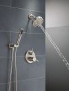 DELTA Modern 14S Shower Trim w Fixed Head & Hand Shower — Spotshield Brushed Nickel
