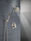 DELTA Modern 14S Shower Trim w Fixed Head & Hand Shower — Spotshield Brushed Nickel