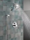 DELTA Modern 14S Shower Trim w Fixed Head & Hand Shower — Chrome