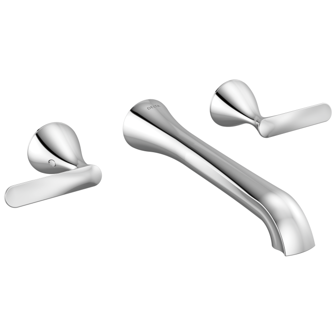 DELTA Bonacci Two Handle Wall Mount Bathroom Faucet — Lumicoat® Chrome